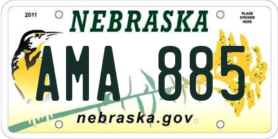 NE license plate AMA885