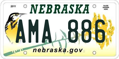 NE license plate AMA886