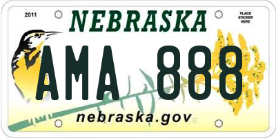 NE license plate AMA888