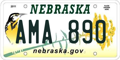 NE license plate AMA890
