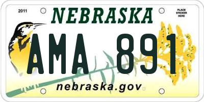 NE license plate AMA891