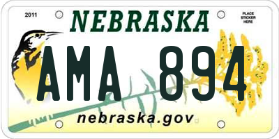 NE license plate AMA894
