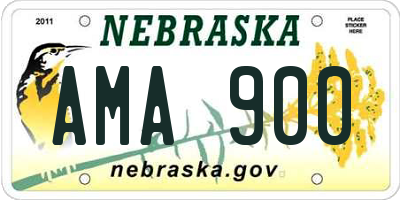 NE license plate AMA900