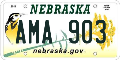 NE license plate AMA903