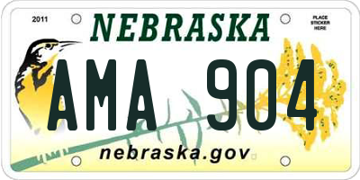 NE license plate AMA904