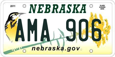 NE license plate AMA906