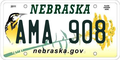 NE license plate AMA908