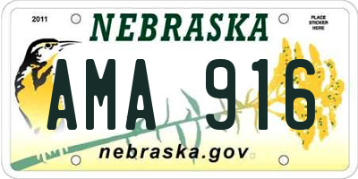 NE license plate AMA916