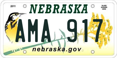 NE license plate AMA917