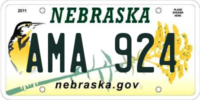 NE license plate AMA924