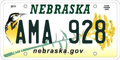 NE license plate AMA928