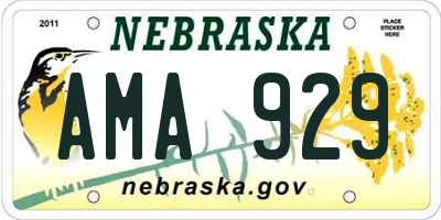 NE license plate AMA929