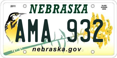 NE license plate AMA932