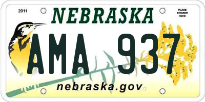 NE license plate AMA937