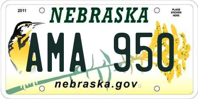 NE license plate AMA950