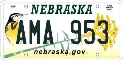 NE license plate AMA953