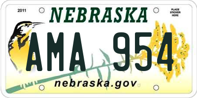 NE license plate AMA954