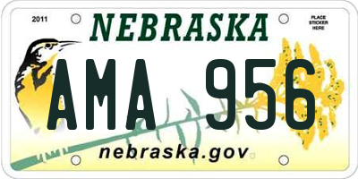 NE license plate AMA956