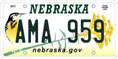 NE license plate AMA959