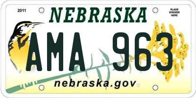 NE license plate AMA963