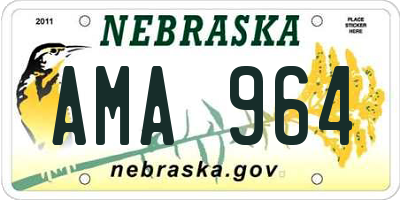 NE license plate AMA964