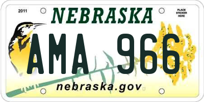 NE license plate AMA966