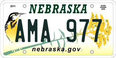 NE license plate AMA977
