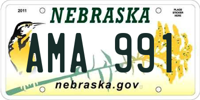 NE license plate AMA991