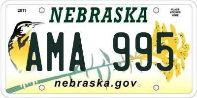 NE license plate AMA995