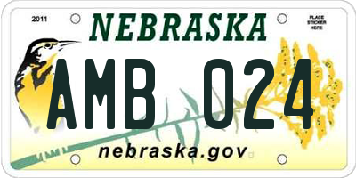 NE license plate AMB024