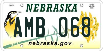 NE license plate AMB068