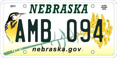 NE license plate AMB094
