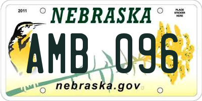 NE license plate AMB096