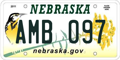 NE license plate AMB097
