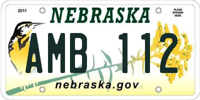 NE license plate AMB112
