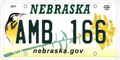 NE license plate AMB166