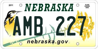 NE license plate AMB227