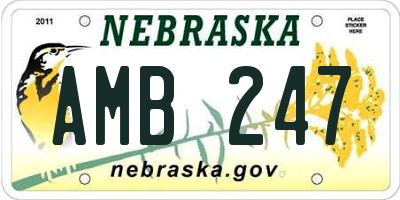 NE license plate AMB247