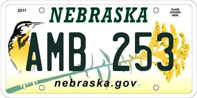 NE license plate AMB253