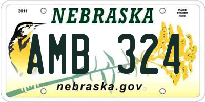 NE license plate AMB324