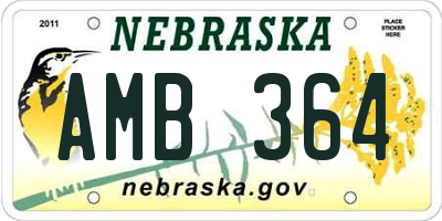 NE license plate AMB364