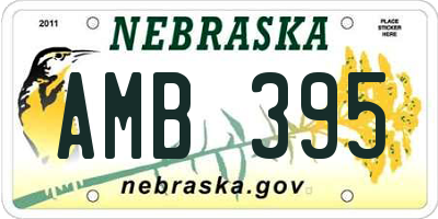 NE license plate AMB395