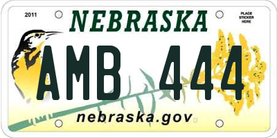 NE license plate AMB444