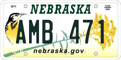 NE license plate AMB471