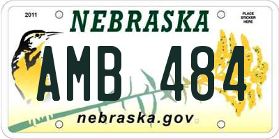 NE license plate AMB484