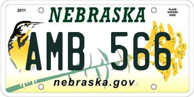 NE license plate AMB566