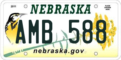 NE license plate AMB588