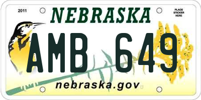 NE license plate AMB649