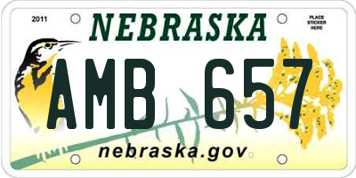 NE license plate AMB657
