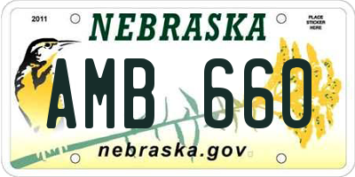 NE license plate AMB660
